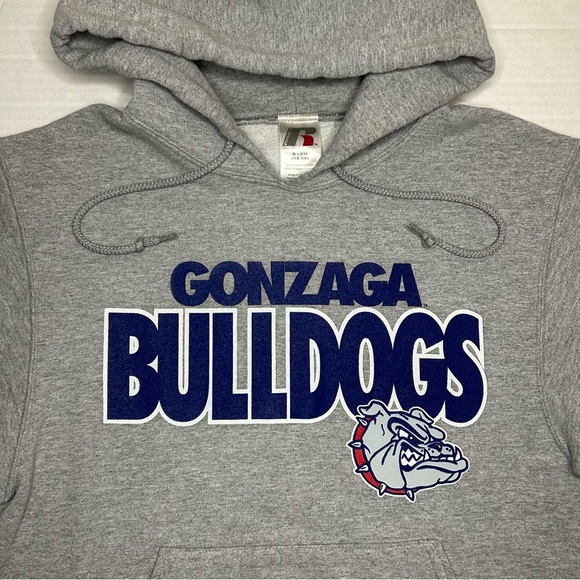 Russell Athletic Gonzaga Bulldogs Hoodie Sweatshirt Heather Grey Men’s Small - Picture 4 of 7